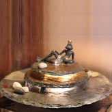 Zimmerbrunnen Kasumi Froschkönig Feng Shui Schieferbrunnen inkl. Beleuchtung