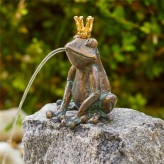 Bronzefigur Froschkönig Herbert 13cm Bronze Gartenfigur Wasserspeier Rottenecker
