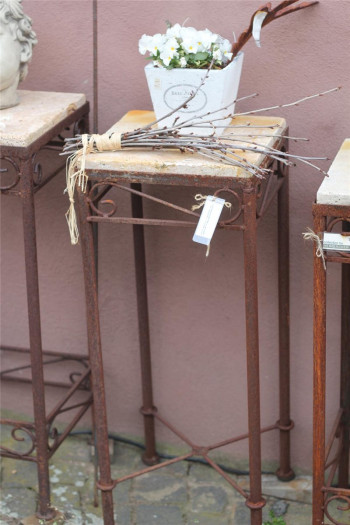 Tisch Eisen Edelrost 30/30/77cm Dekoration Abstelltisch Landhaus & Cottage
