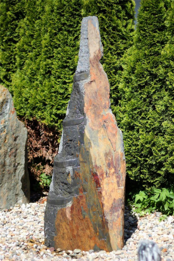 Wasserspiel SET Quellstein Monolith 160cm Schiefer Gartenbrunnen inkl. Pumpe