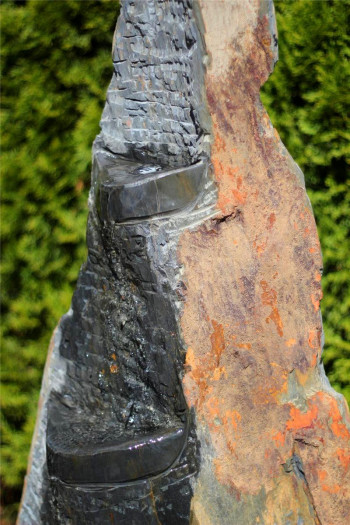 Wasserspiel SET Quellstein Monolith 160cm Schiefer Gartenbrunnen inkl. Pumpe