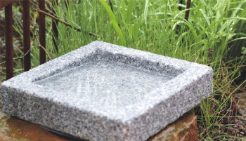 2. Wahl! Vogeltränke Granit quadratisch Vogelbad für Garten