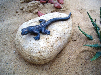 Bronzefigur Eidechse L14cm Gartenfigur Bronze Skulptur Rottenecker