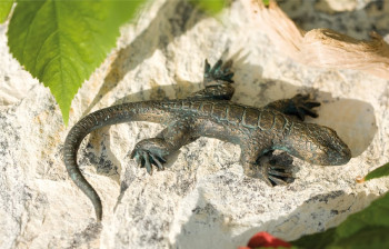 Bronzefigur Eidechse L10cm | Bronze Skulptur Rottenecker