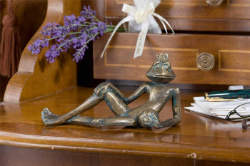 Bronzefigur Froschkönig Eugen L15cm Bronze Gartenfigur Skulptur Rottenecker