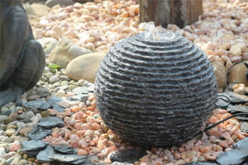 Wasserspiel SET Granit Kugel Saturn 35 Gartenbrunnen inkl. Becken Pumpe