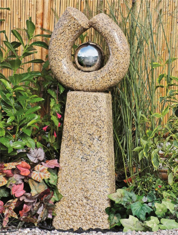 Wasserspiel SET Quellstein Skulptur Phönix 115cm Granit Gartenbrunnen inkl. Pumpe
