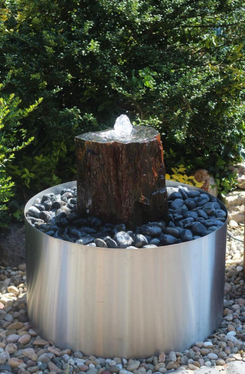 Gartenbrunnen Fiona 60cm Schiefer Edelstahl Springbrunnen freistehend