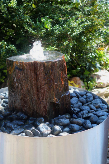 Gartenbrunnen Fiona 60cm Schiefer Edelstahl Springbrunnen freistehend