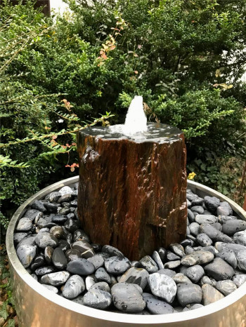 Gartenbrunnen Fiona 60cm Schiefer Edelstahl Springbrunnen freistehend