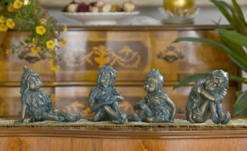 Bronzefigur Wiesenkind Sommer 12cm Gartenfigur Bronze Skulptur Rottenecker