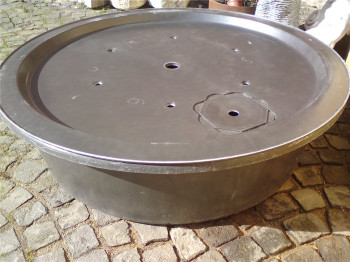 Fiberglas GFK Becken mit Deckel Ø 120 cm 280 Liter für Quellsteine Wasserspiele