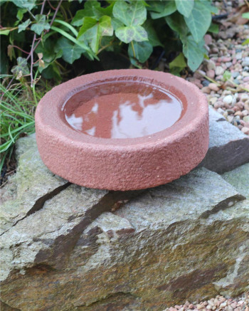 Vogeltränke Sandstein rund 30cm Vogelbad für Garten