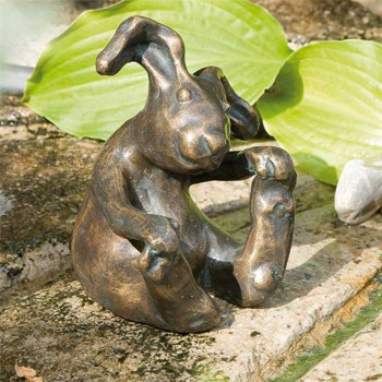 Bronzefigur Hase Kasper 14cm Gartenfigur Bronze Rottenecker Ostern Dekoration