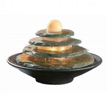 Zimmerbrunnen Tao 26 Feng Shui Schiefer Brunnen mit drehender Kugel