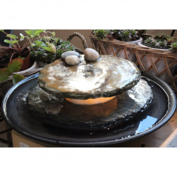 Zimmerbrunnen Minello Feng Shui Schieferbrunnen inkl. Beleuchtung Tischbrunnen