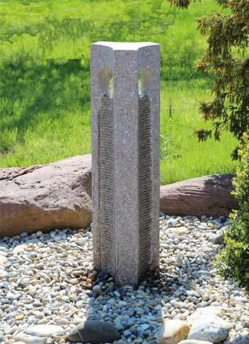 Wasserspiel SET Quellstein Joy 120cm Granit Gartenbrunnen mit dreh. Glaskugel