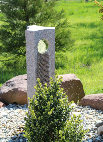 Wasserspiel SET Quellstein Joy 120cm Granit Gartenbrunnen mit dreh. Glaskugel