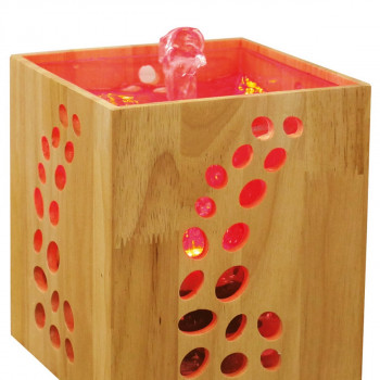 NUR IM LADEN ERHÄLTLICH! Zimmerbrunnen Wooden 18 Holz Lichtbrunnen inkl. Pumpe LED Wechsellicht