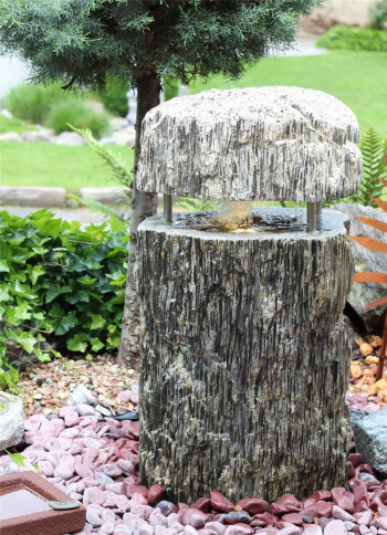 Quellstein Gneis 100cm Gartenbrunnen Springbrunnen Komplettset