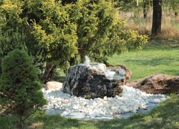 VERKAUFT! Wasserspiel SET Quellstein Bachlauf L90cm Marmor Artik green Gartenbrunnen
