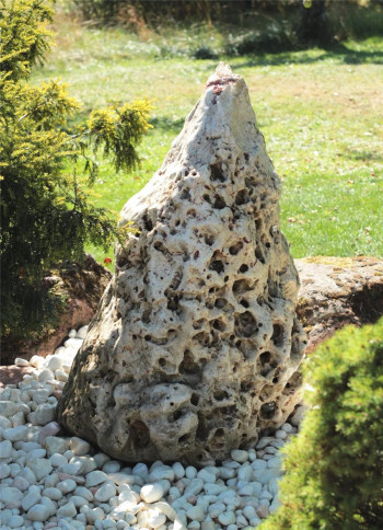 Wasserspiel SET Quellstein Monolith 105cm Marmor Travertin Gartenbrunnen