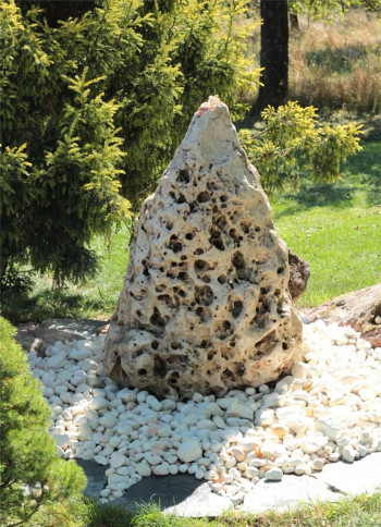 Wasserspiel SET Quellstein Monolith 105cm Marmor Travertin Gartenbrunnen