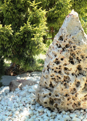 Wasserspiel SET Quellstein Monolith 105cm Marmor Travertin Gartenbrunnen
