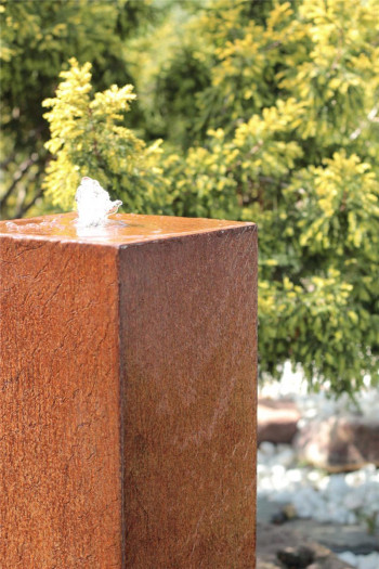 Cortenstahl Säule 150cm Edelrost Gartenbrunnen Springbrunnen Komplettset