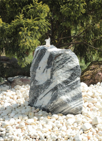 Wasserspiel SET Quellstein Marmor 66cm Gartenbrunnen Springbrunnen Komplettset