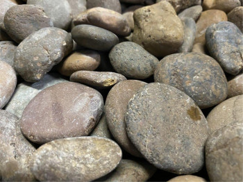 10 kg (2,99 €/kg) Panther Pebbles Ziersteine Naturrund flach 2-6 cm Kiesel