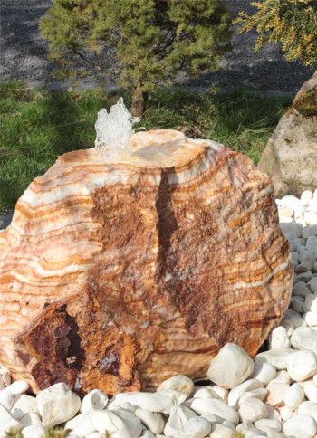 VERKAUFT! Quellstein Onyx Marmor 45cm Gartenbrunnen Springbrunnen Komplettset
