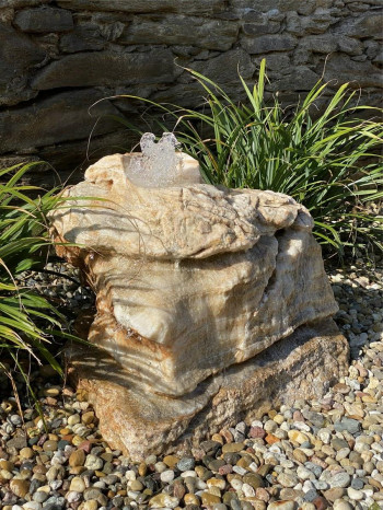 Quellstein Onyx Marmor 50cm Gartenbrunnen Springbrunnen Komplettset