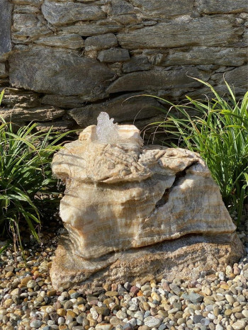 Quellstein Onyx Marmor 50cm Gartenbrunnen Springbrunnen Komplettset