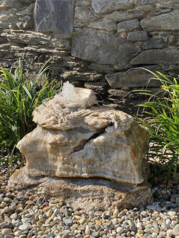 Quellstein Onyx Marmor 50cm Gartenbrunnen Springbrunnen Komplettset