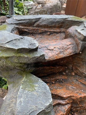 Bachlauf Rapit L110cm Polystone Fertigbauteil Bachlaufschale mit Wasserfall und LED-Leiste