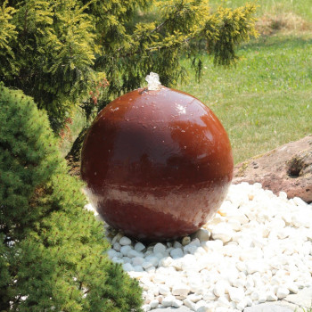 Cortenstahl Kugelbrunnen 40cm Edelrost Gartenbrunnen Springbrunnen Komplettset
