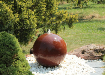 Cortenstahl Kugelbrunnen 60cm Edelrost Gartenbrunnen Springbrunnen Komplettset