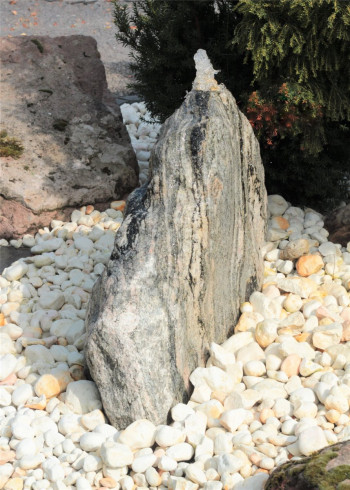 Quellstein Quarzit Findling 60cm Gartenbrunnen Springbrunnen Komplettset