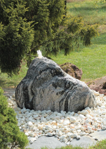 Quellstein Quarzit Findling 60cm Gartenbrunnen Springbrunnen Komplettset