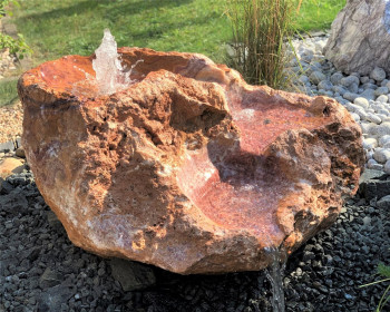 VERKAUFT! Quellstein Bachlauf Onyx Flamingo L120cm mit Quellschalen Gartenbrunnen Springbrunnen Komplettset