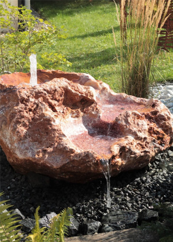 VERKAUFT! Quellstein Bachlauf Onyx Flamingo L120cm mit Quellschalen Gartenbrunnen Springbrunnen Komplettset