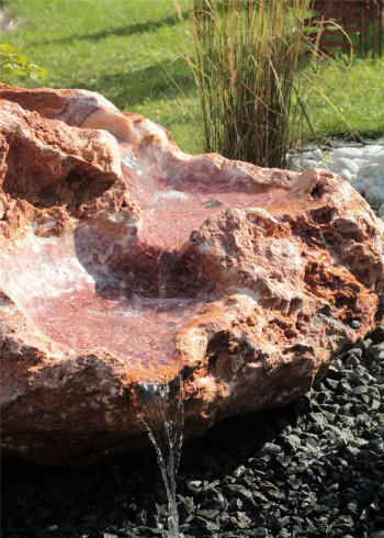 VERKAUFT! Quellstein Bachlauf Onyx Flamingo L120cm mit Quellschalen Gartenbrunnen Springbrunnen Komplettset