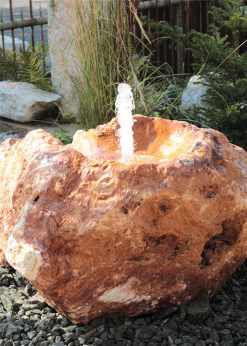 VERKAUFT! Quellstein Bachlauf Onyx Flamingo L120cm mit Quellschalen Gartenbrunnen Springbrunnen Komplettset