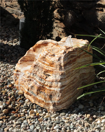 VERKAUFT! Quellstein Bachlauf L60cm Onyx Marmor Gartenbrunnen Springbrunnen Komplettset