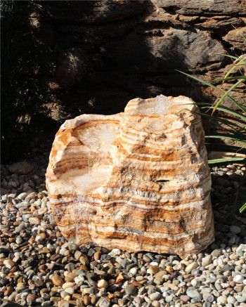 VERKAUFT! Quellstein Bachlauf L60cm Onyx Marmor Gartenbrunnen Springbrunnen Komplettset