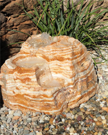 VERKAUFT! Quellstein Bachlauf L60cm Onyx Marmor Gartenbrunnen Springbrunnen Komplettset