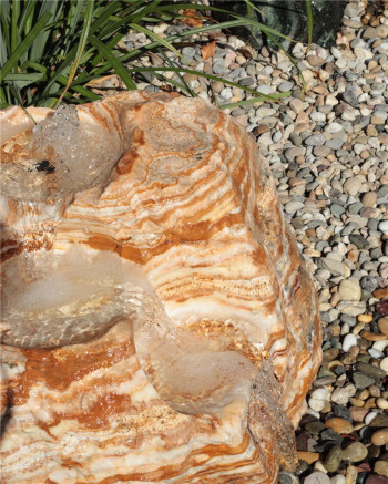 VERKAUFT! Quellstein Bachlauf L60cm Onyx Marmor Gartenbrunnen Springbrunnen Komplettset