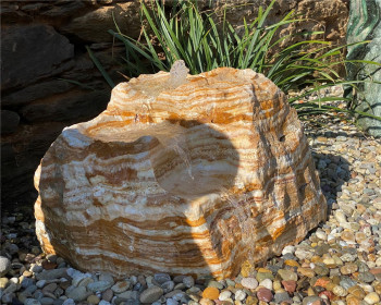 VERKAUFT! Quellstein Bachlauf L60cm Onyx Marmor Gartenbrunnen Springbrunnen Komplettset