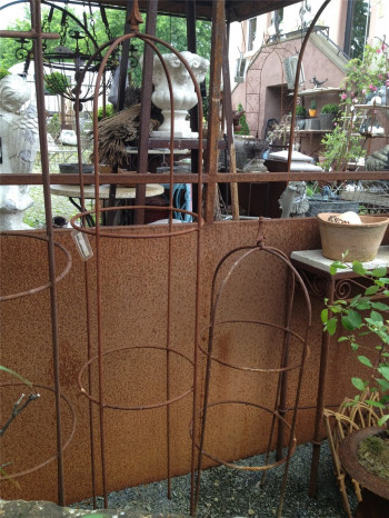 Rankobelisk Eisen 95cm Rankhilfe Edelrost Gartenstecker Staudenhalter